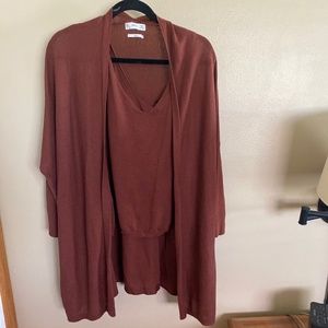 Mango Brown Cardigan and Shell